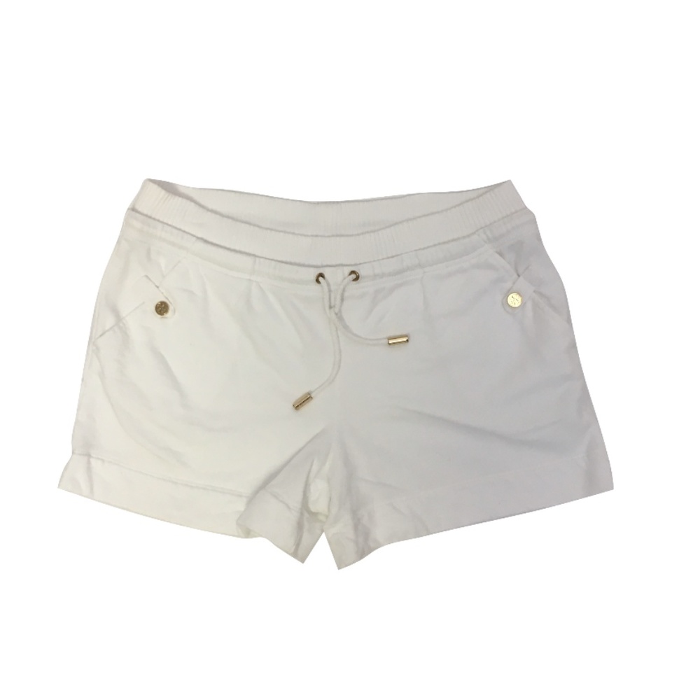 Tory Burch White Drawstring Lounge Shorts